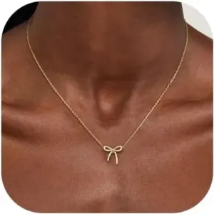 Bow gold necklace